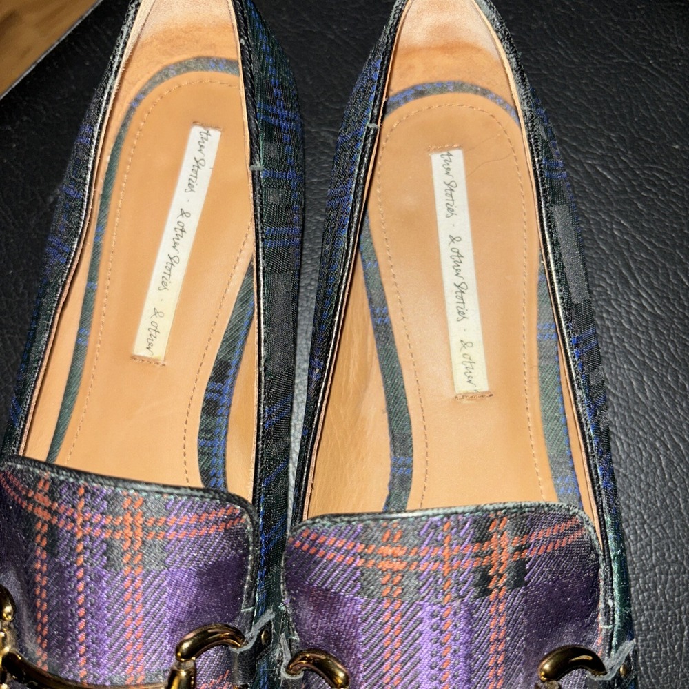 & Other Stories Plaid Horsebit Loafers in Green and Purple - Picture 3 of 11